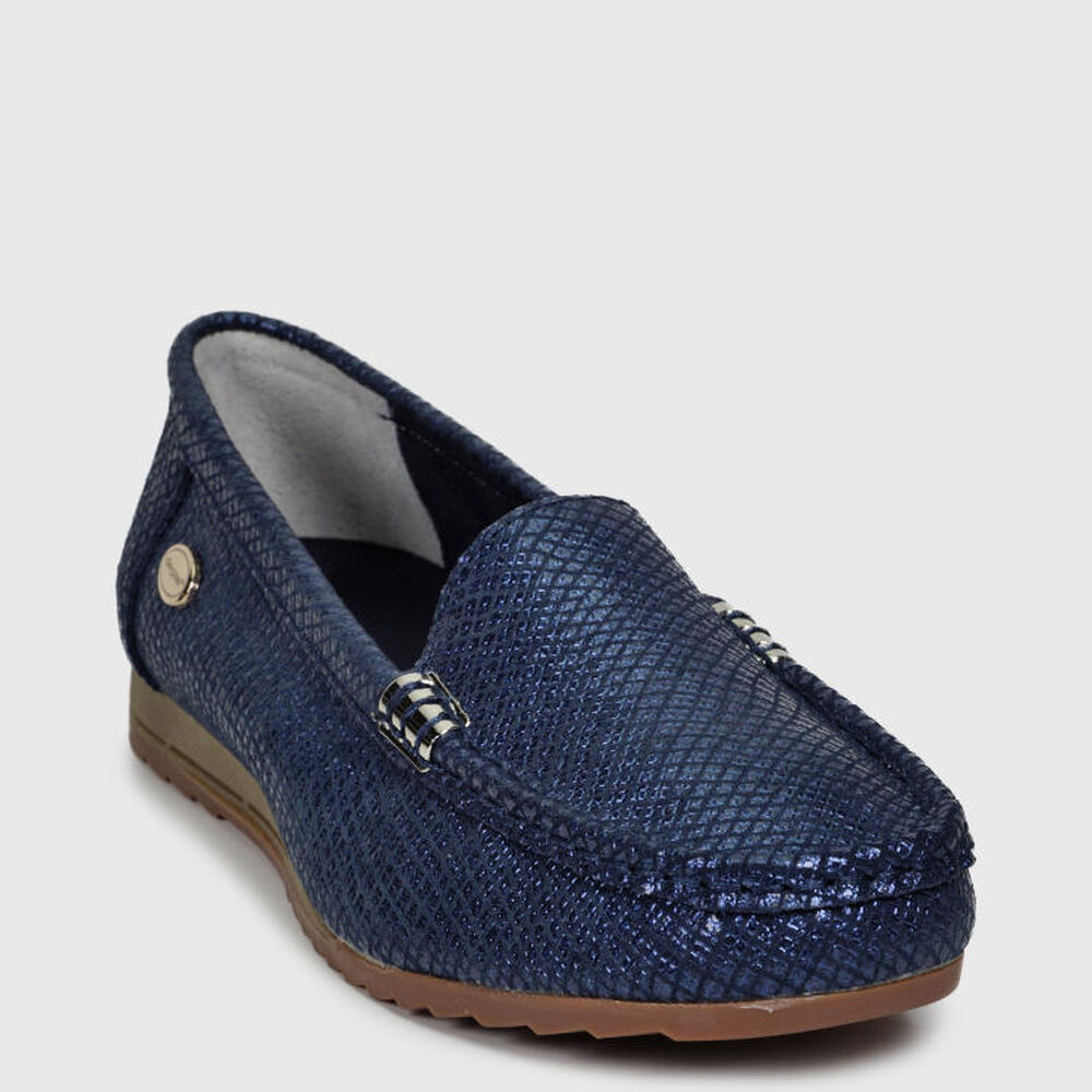 Mocasín Cuero Ethel Azul image number 2.0