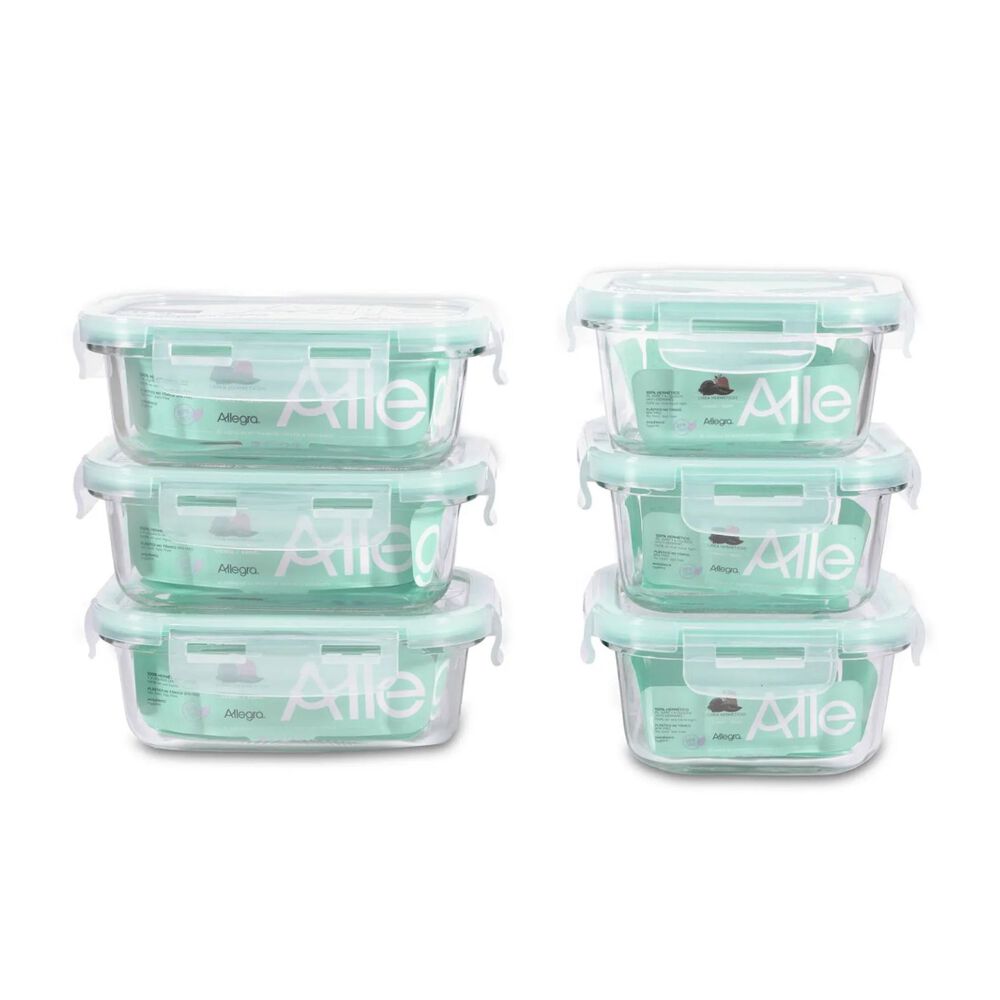 Set 12 Contenedores Tapers Hermeticos Vidrio Allegra image number 1.0