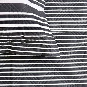 Quilt Andes Estampado Listado Negro 2 Plazas