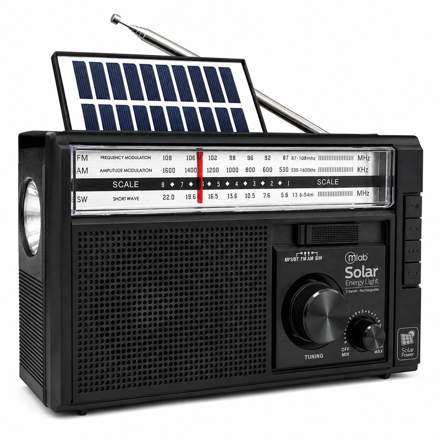 Radio Am/ Fm/ Sw/ Bt Recargable Usb-c + Carga Solar & Pilas image number 3.0
