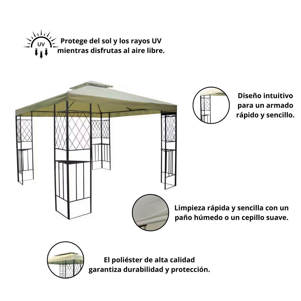 Pérgola Bahía Inglesa 3x3mt Marfil image number 1.0