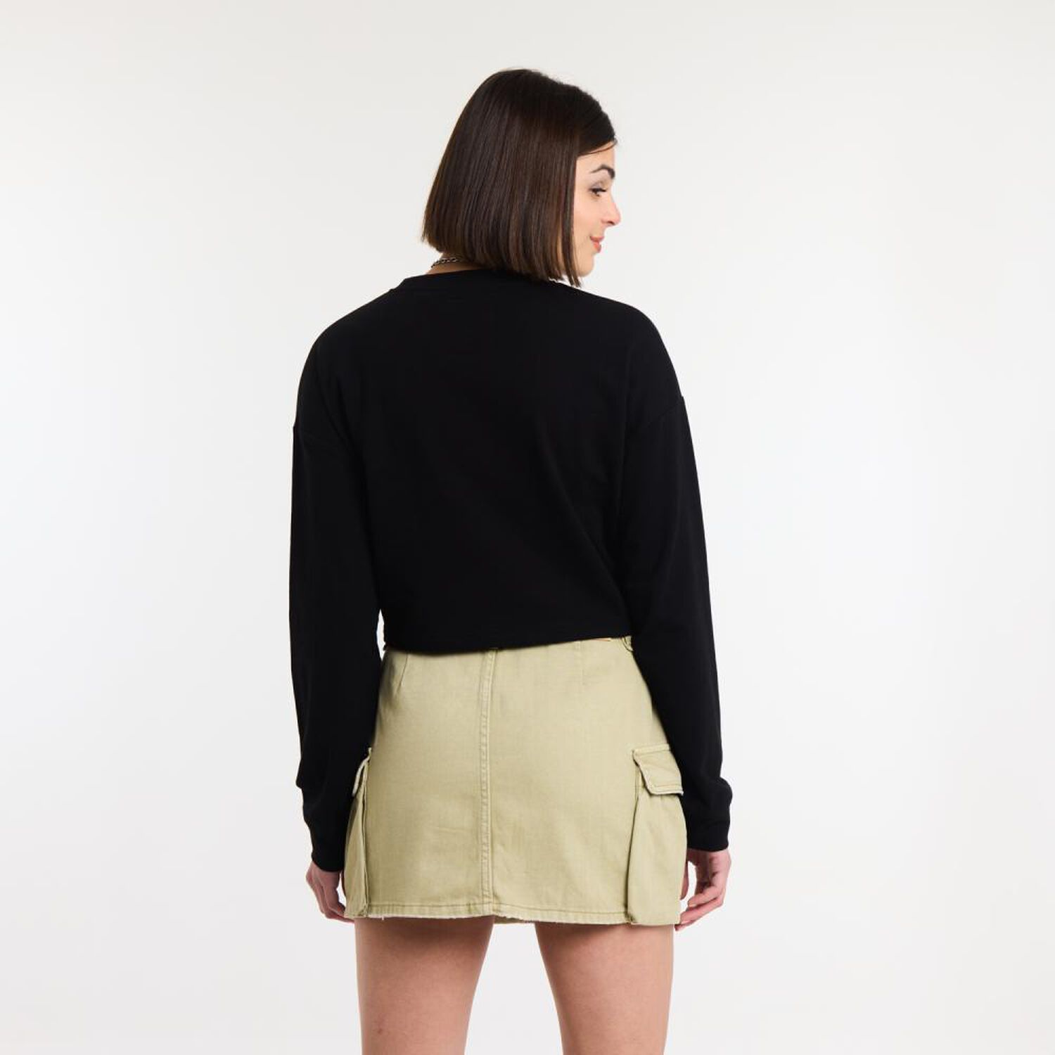 Poler&oacute;n Crop Top Manga Larga Cuello Redondo Mujer Rolly Go image number 3.0