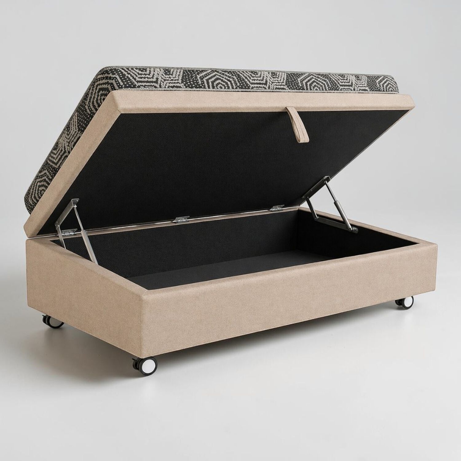 Cama Baul 1.5 Plaza L190 Cm + Colchon Modelo Ideal / Con Ruedas Logo (beige) image number 1.0