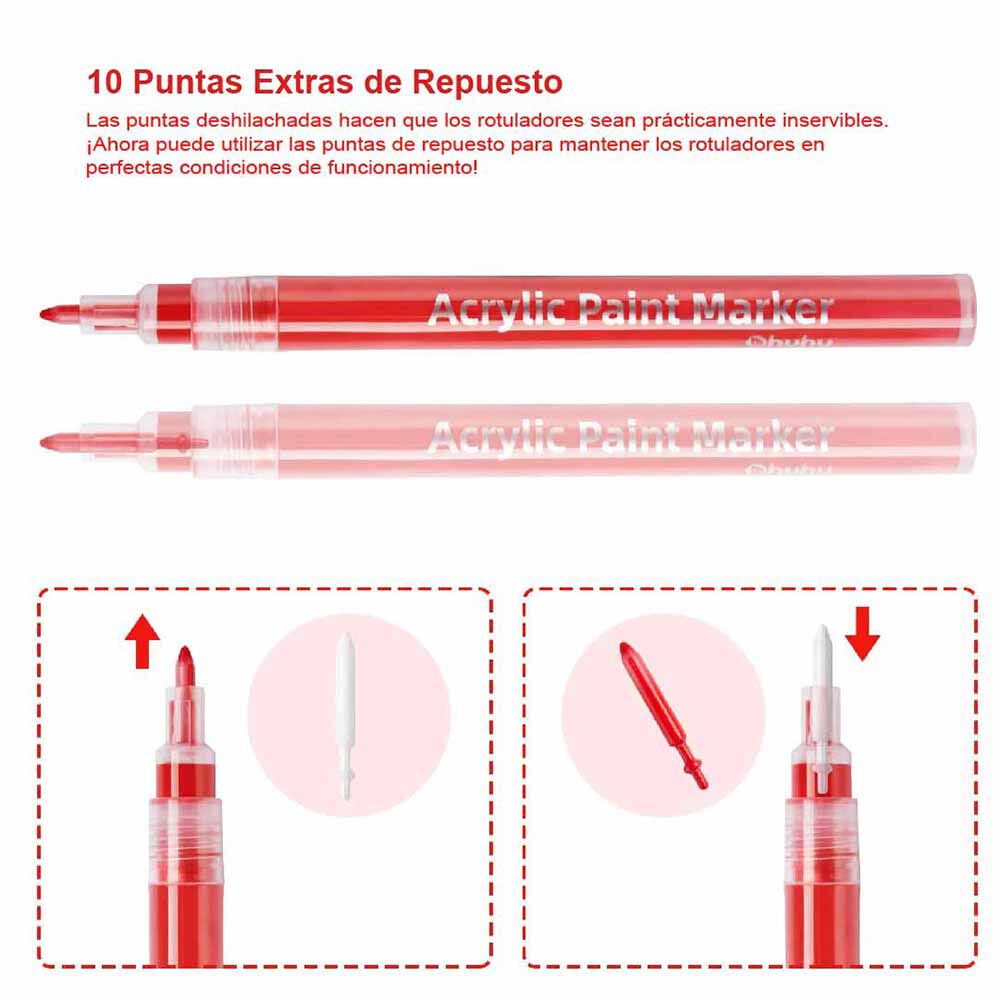 Ohuhu 40 Marcadores Acrílicos Para Manualidades image number 3.0