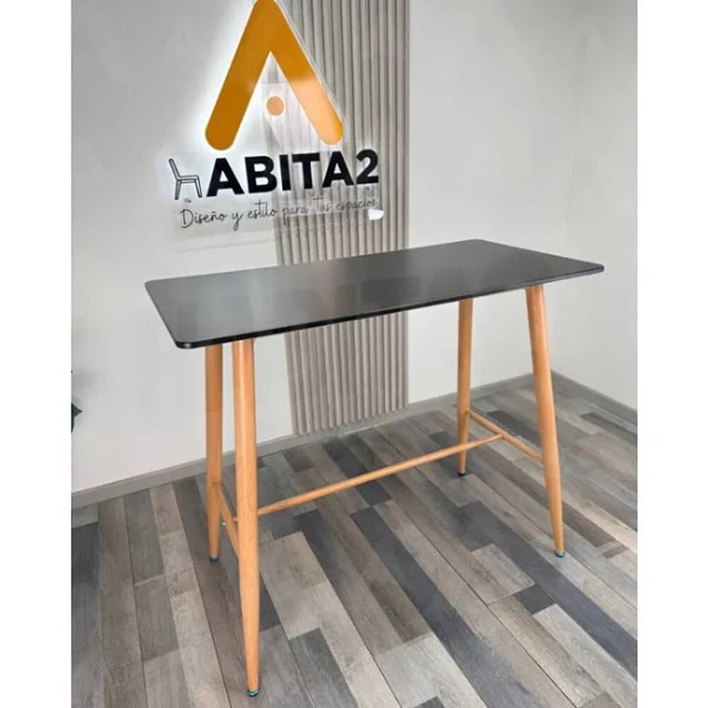 Mesa De Bar Atlas Mdf Negro - Natural image number 1.0