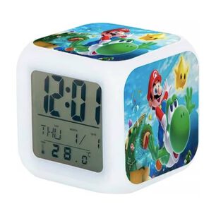 Reloj Despertador Mario Bros Con Luz Led