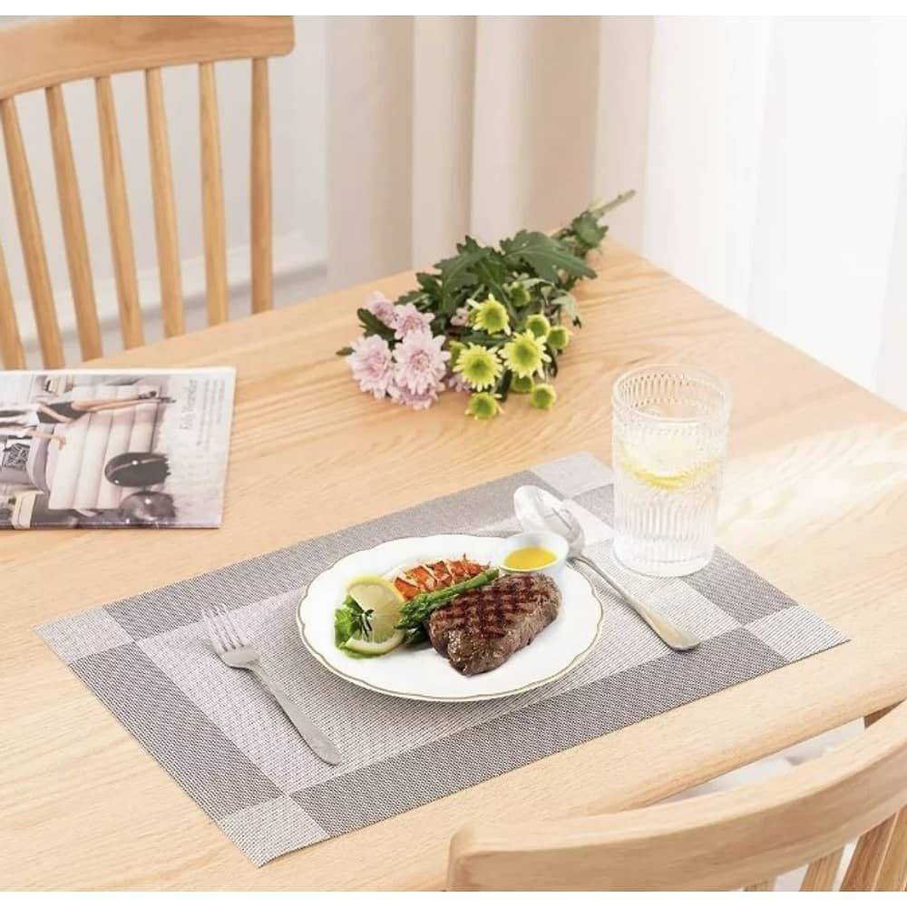 Set 6 Individuales Impermeable De Mesa Rectangular Dise&ntilde;os Gris image number 2.0