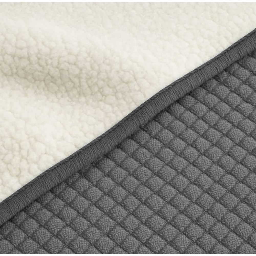 Manta Con Chiporro Sherpa Arredo Reversible Color Gris Oscuro image number 2.0