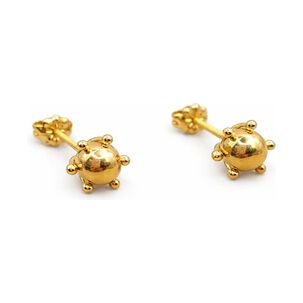 Aros Bolita Pistilo 9mm No6 Oro 18k 3.60gr Regalo Mujer Dorado
