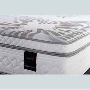 Cama Europea Rosen Art 4 / 2 Plazas / Base Dividida + Almohadas