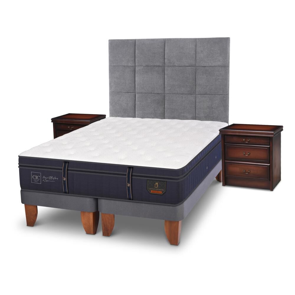 Cama Europea Cic Grand Premium / 2 Plazas / Base Dividida + Set De Maderas image number 3.0