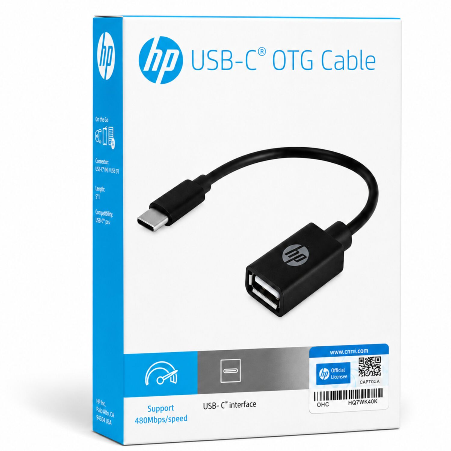 Cable Adaptador Otg Usb-c A Usb 2.0 Hp Dhc-tc113 image number 0.0
