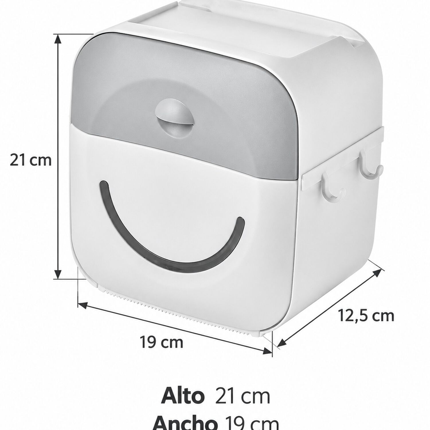 Dispensador Porta Confort Papel Higi&eacute;nico De Pared Con Caj&oacute;n Y Soporte Celular Gris image number 7.0