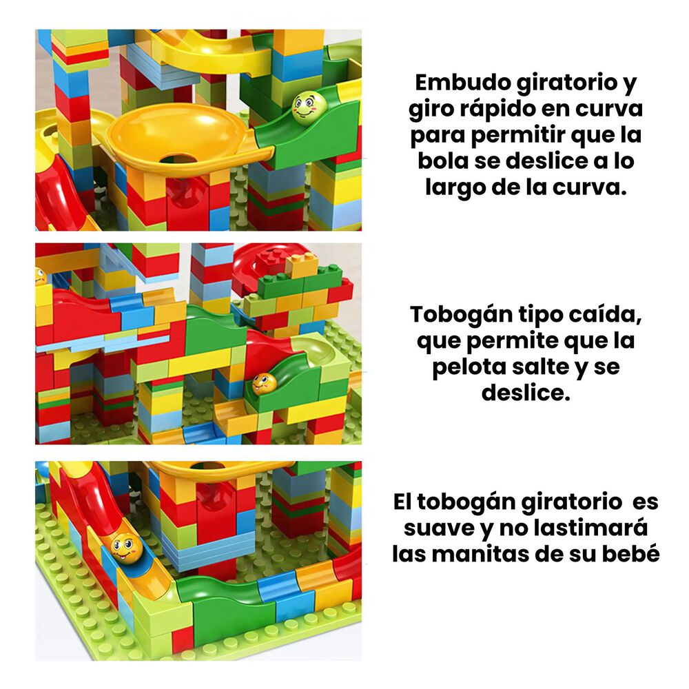 Bloques Tobogan Con Base 168 Piezas Construcción Accesorios image number 4.0