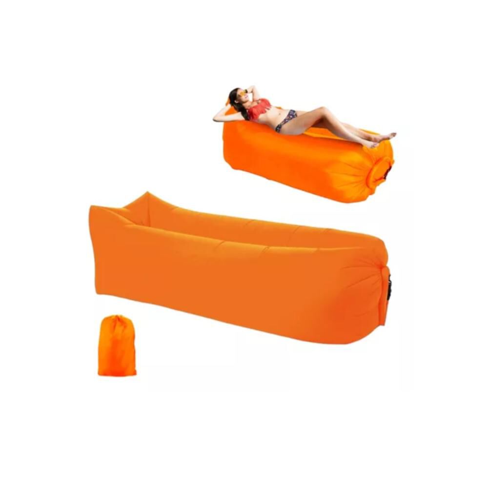 Sofá Sillón Inflable Tumbona Cojín Banano Camping Aire Playa image number 2.0