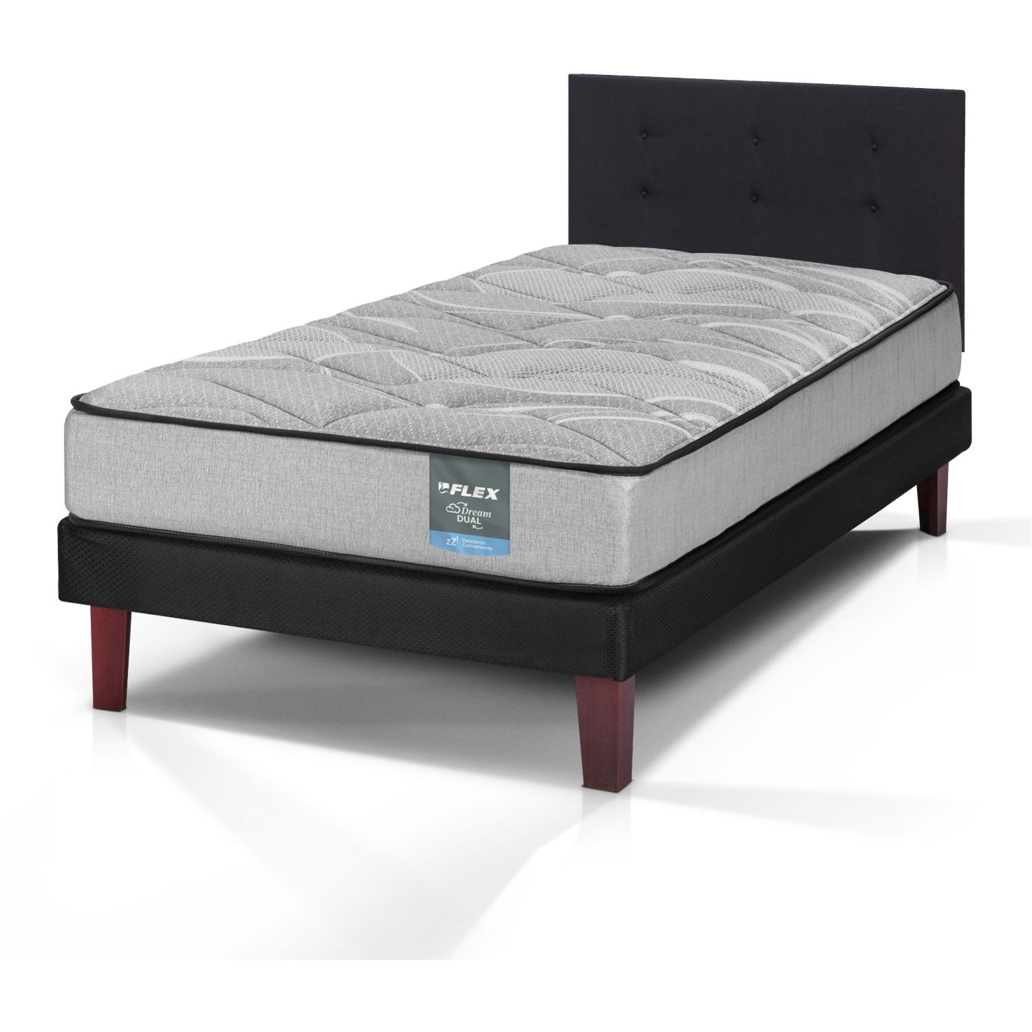 Cama Europea Flex Dream Dual / 1.5 Plazas / Base Normal + Respaldo image number 3.0
