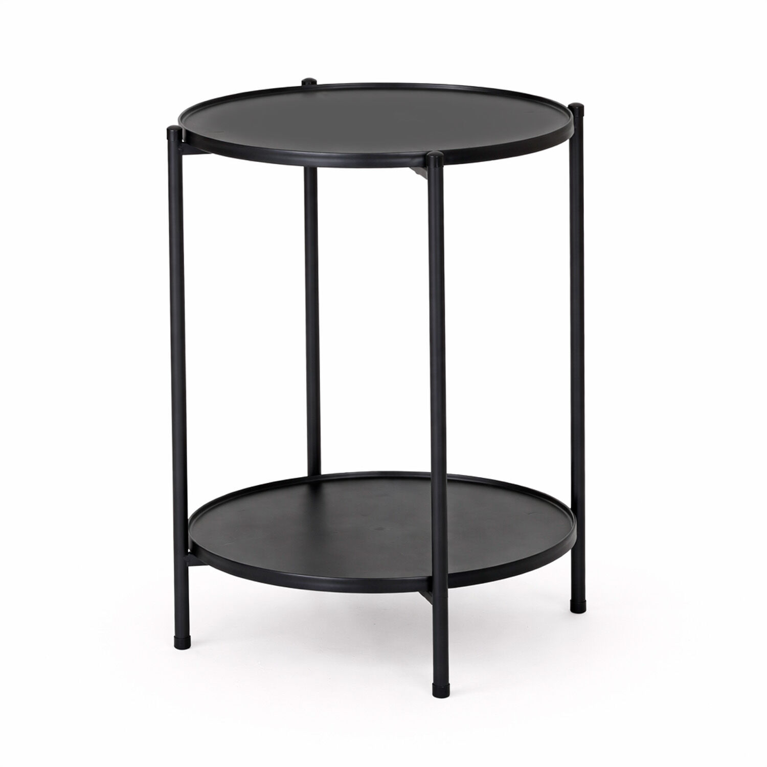Mesa Lateral Met&aacute;lica Con Repisa 57x43x43 Cm Negro image number 0.0