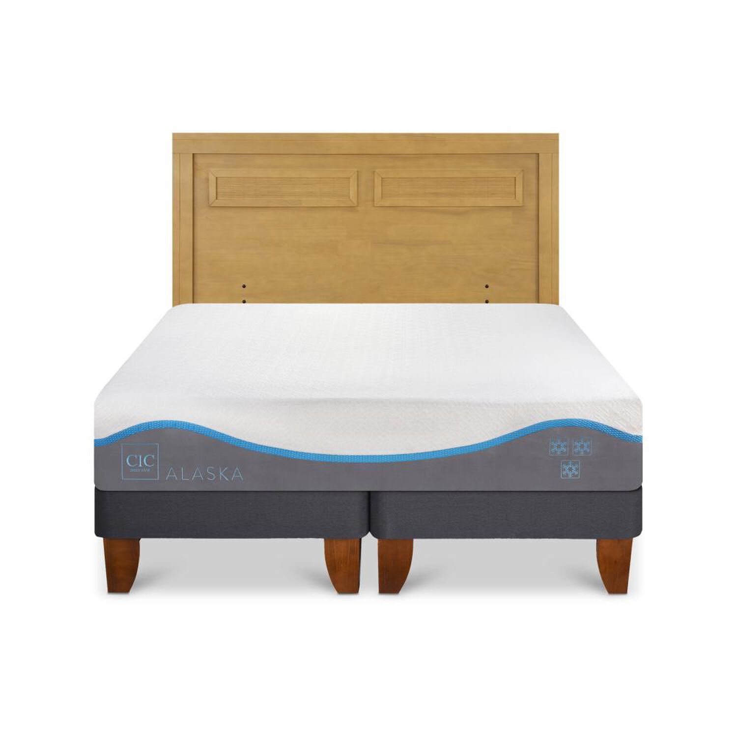 Cama Europea Cic Alaska / 2 Plazas / Base Dividida + Respaldo image number 0.0
