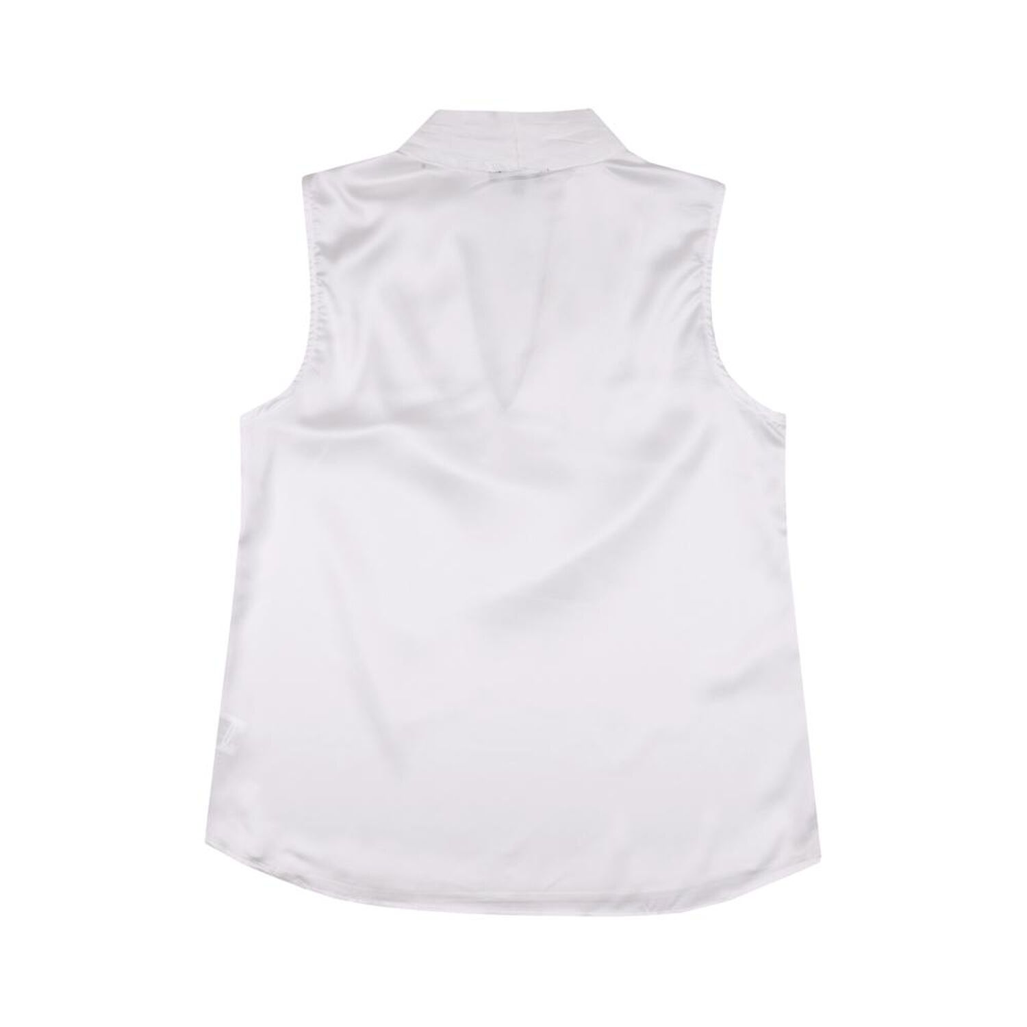 Blusa Satinada Sin Mangas Cuello Camisero Mujer Kimera image number 1.0