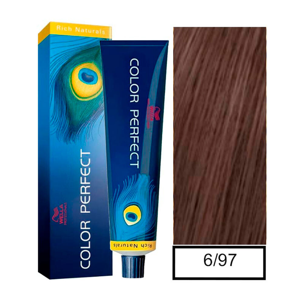 Wella - Tintura Permanente Color Perfect 6/97 Rubio Oscuro Cendré Marrón 60 Ml + Oxidante En Crema De 60 Ml image number 0.0