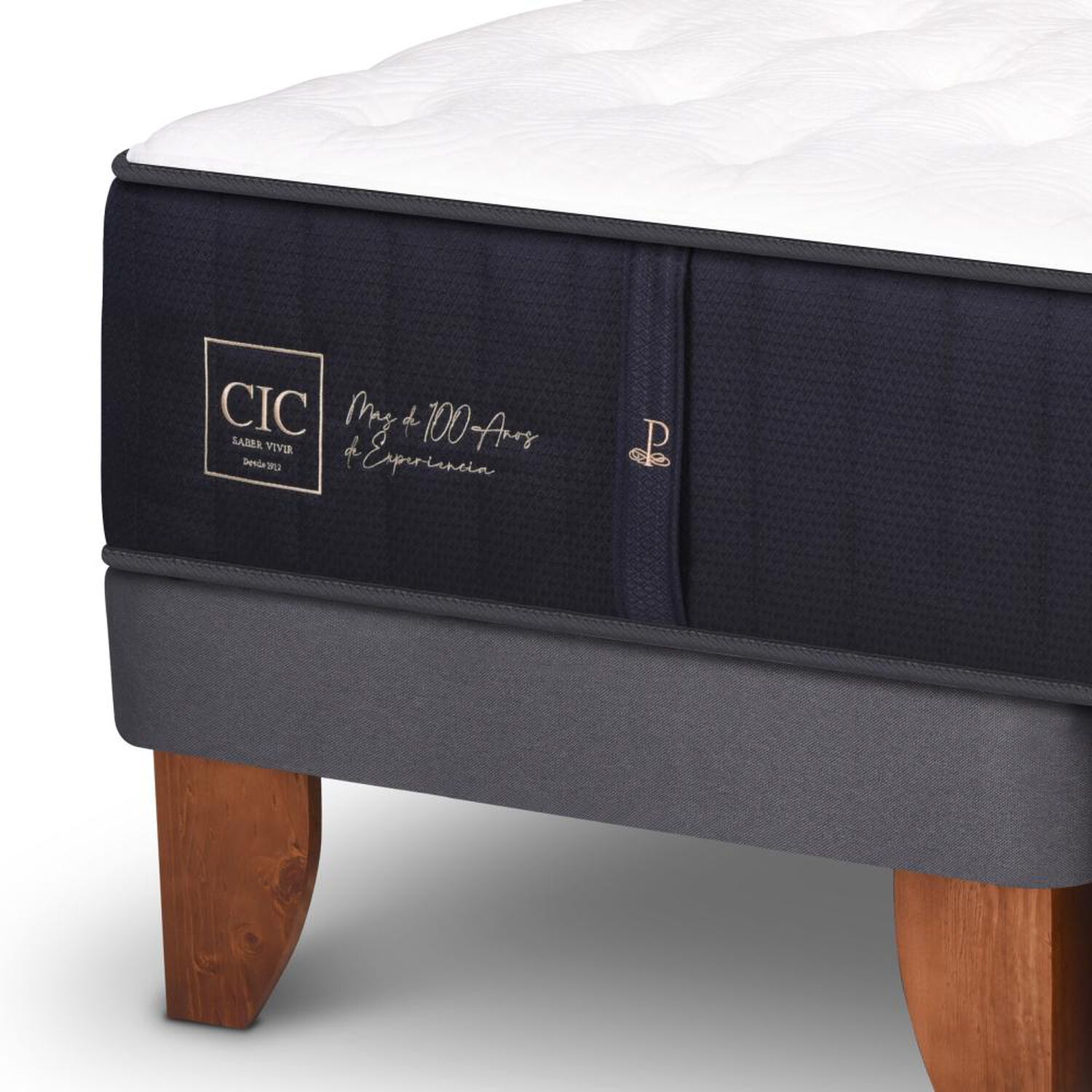 Cama Europea Cic Premium / 2 Plazas / Base Dividida + Set De Maderas image number 6.0