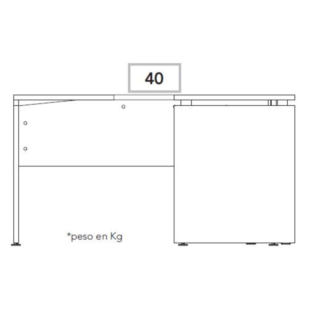 Escritorio En L 75x160x160 Cm Fm-005n Negro Y Caf&eacute; Oscuro image number 7.0