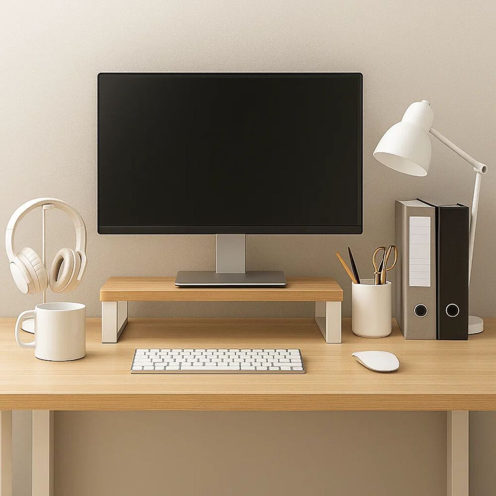 Soporte Elevado Para Escritorio Computadora Blanco 50cm image number 2.0