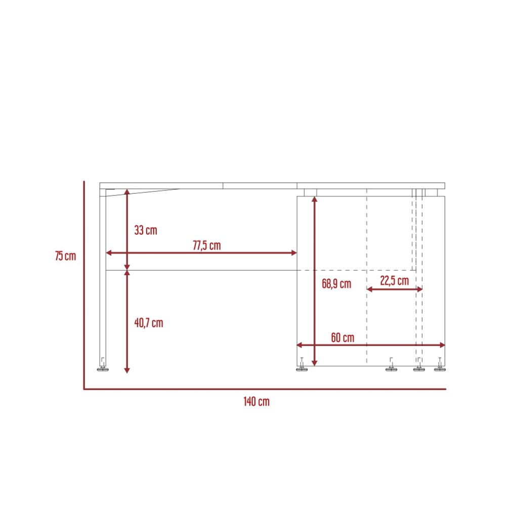 Escritorio Fm-004n - Negro Y Caf&eacute; Oscuro image number 7.0