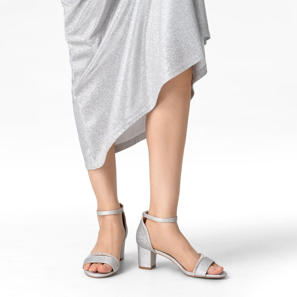 Sandalia Taco Fiesta Plateada Mujer Weide You132 image number 2.0