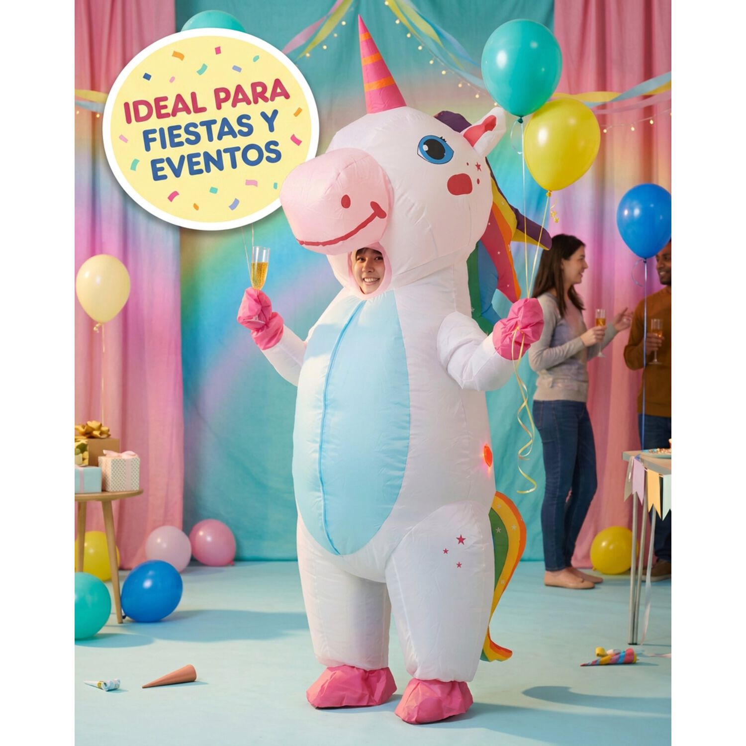 Disfraz Inflable Unicornio Adulto image number 1.0