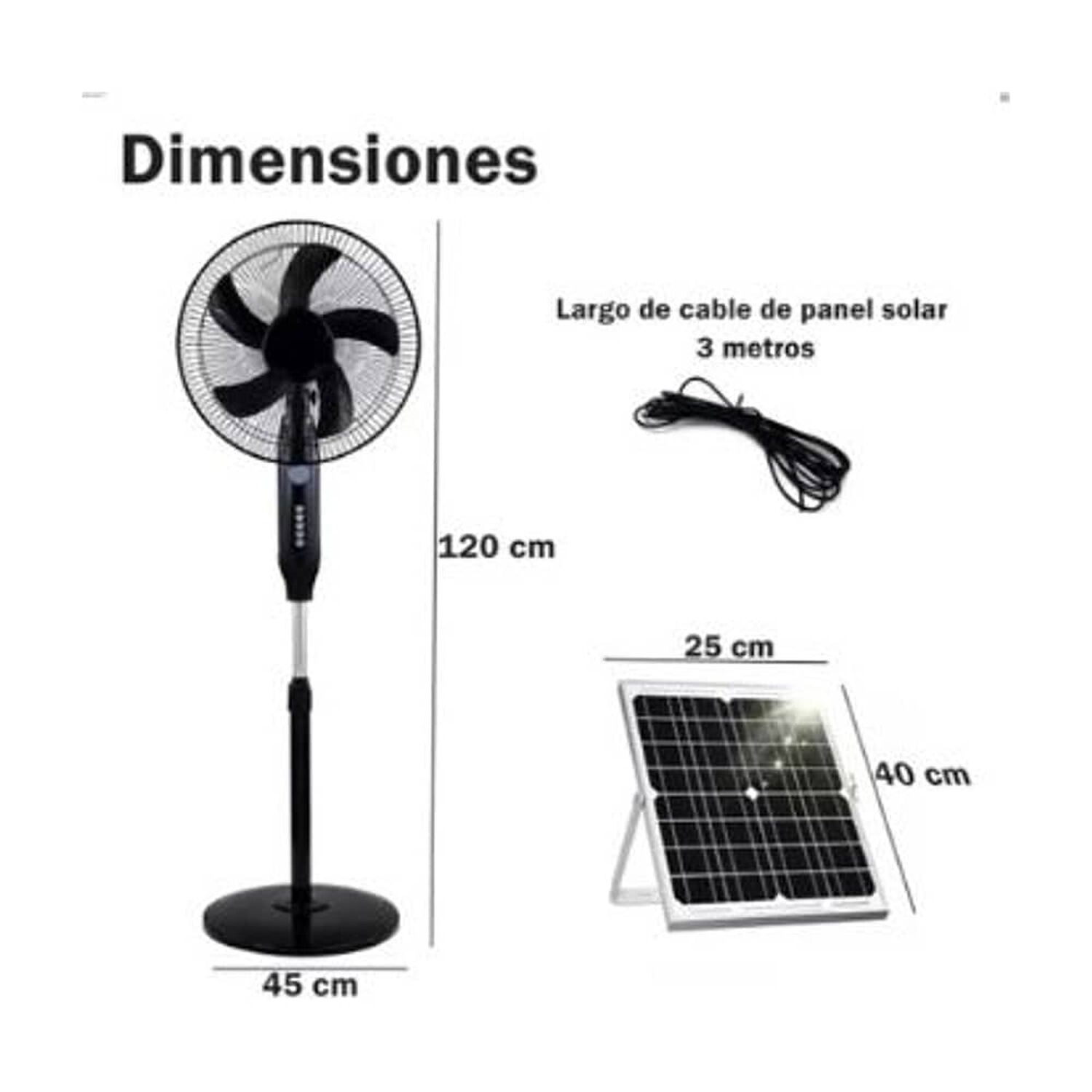 Pack 2 Ventilador Solar Plastico 5 Aspa image number 6.0