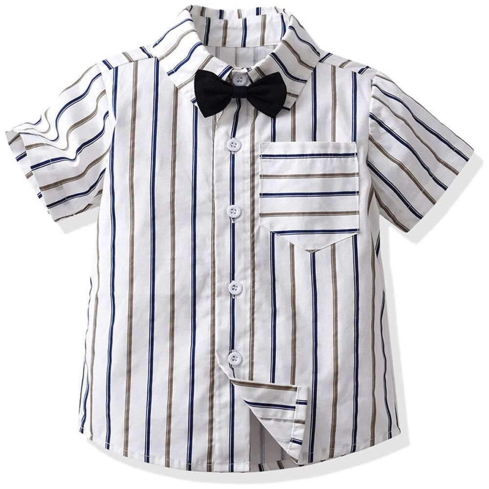 Conjunto De Vestir Con Corbatín Y Pantalón Corto 9 Meses A 5 Años image number 1.0