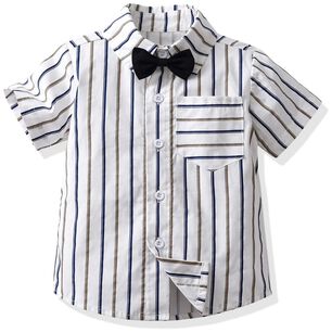 Conjunto De Vestir Con Corbat&iacute;n Y Pantal&oacute;n Corto 9 Meses A 5 A&ntilde;os