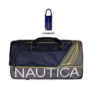 Bolso De Viaje Con Ruedas Nautica Mannar L Azul + Candado