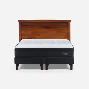 Cama Europea Rosen Tempo / 2 Plazas / Base Dividida + Respaldo Veneto