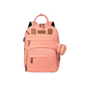 Mochila Maternal Con Monedero Y Colgador Lubabycas Rosada