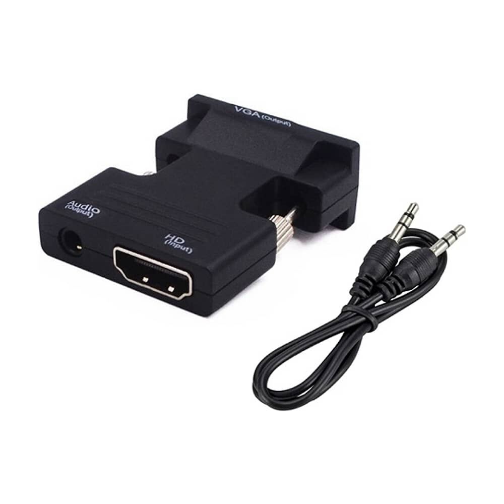 Adaptador Hdmi A Vga Y Audio Plug Jack 3,5 Convertidor A Hdmi Hembra A Vga Macho image number 1.0