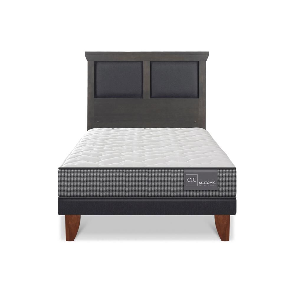 Cama Europea Cic Anatomic / 1.5 Plazas / Base Normal + Respaldo image number 0.0