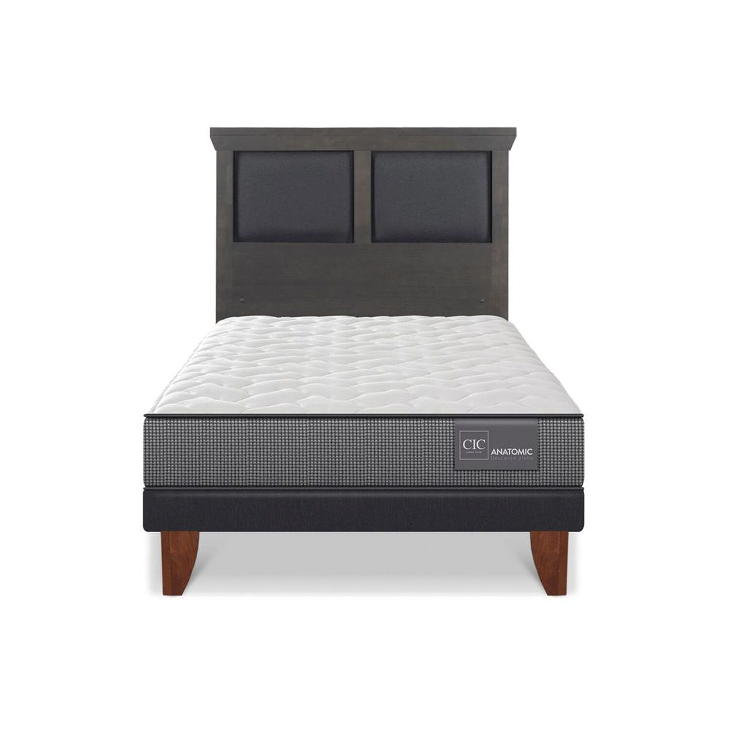 Cama Europea Cic Anatomic / 1.5 Plazas / Base Normal + Respaldo image number 0.0