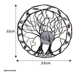 Adorno Colgante Met&aacute;lico &Aacute;rbol Vida 33 Cm Decoraci&oacute;n Pared