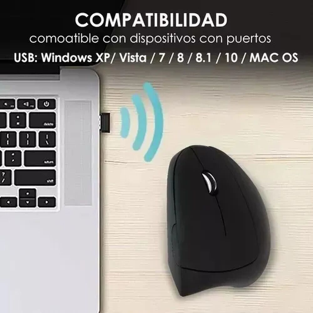 Raton Vertical Mouse Inalambrico Ergonomico Gamer 2.4g Usb image number 2.0