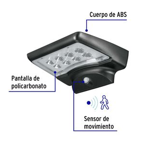 Foco Solar Led Con Sensor De Movimiento 4w - Volteck