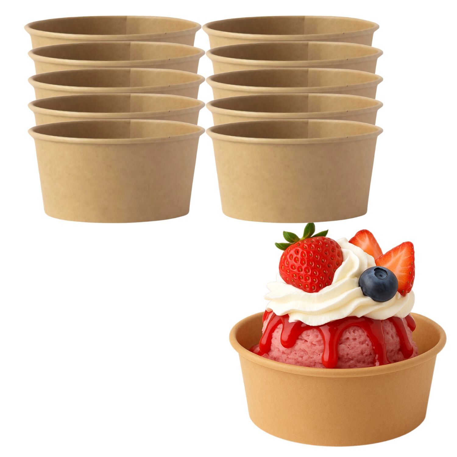 Set 20 Envases Sopa Doble Pared Kraft 177ml 6oz Desechable image number 0.0
