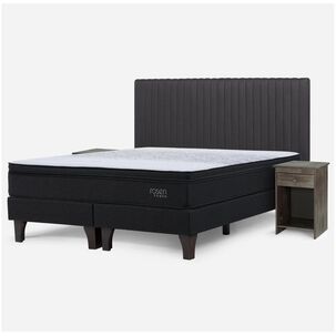 Cama Europea Rosen Tempo / King / Base Normal + Set De Maderas