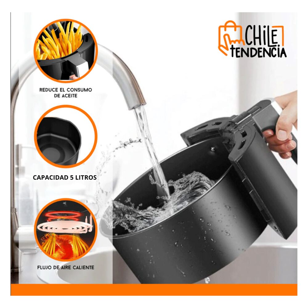 Freidora De Aire Sin Aceite Xl 5l Airfryer Eléctrica image number 6.0