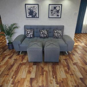 Sofa Cama Maravilla Con Puff Y Cojines