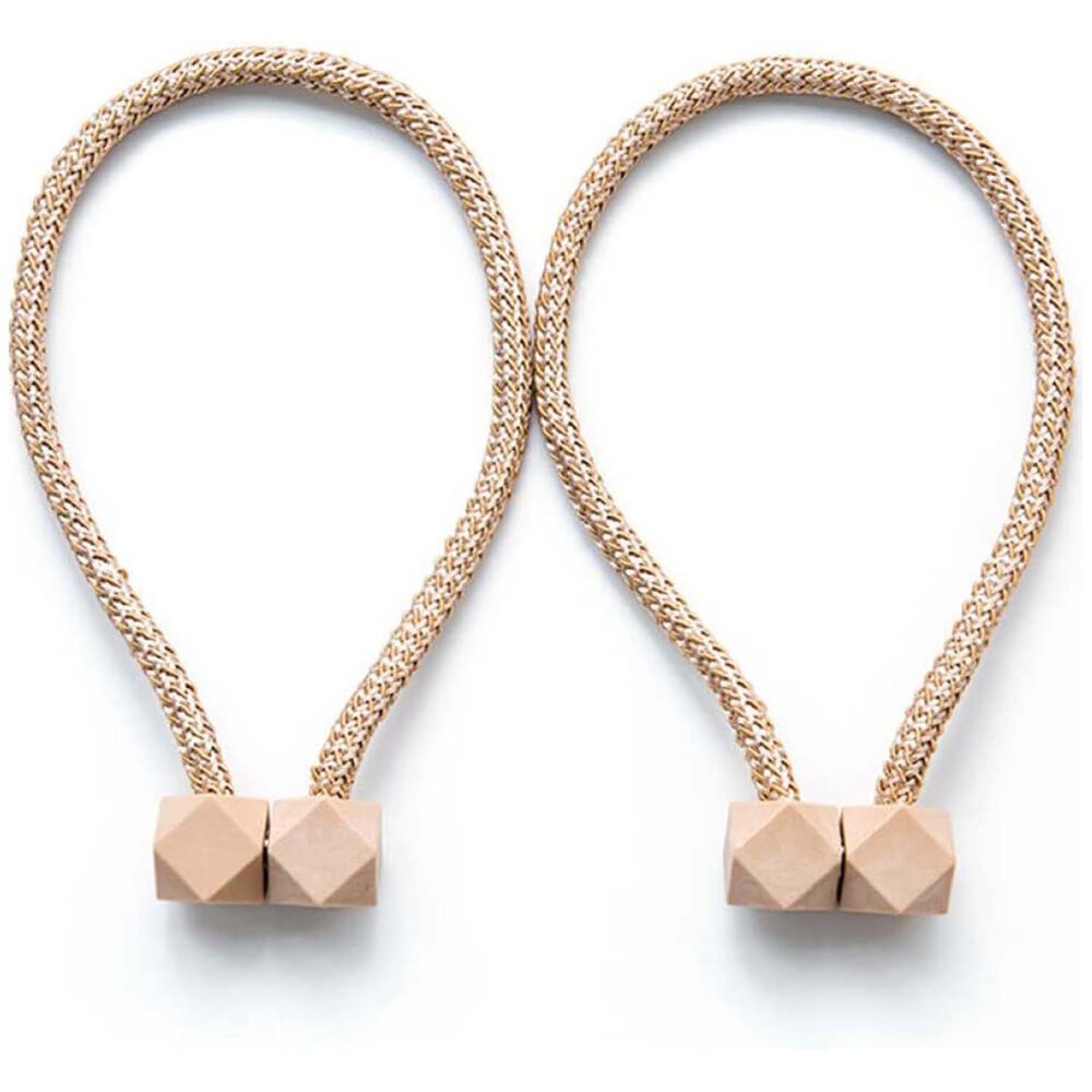 Pack De 02 Sujetadores - Abrazaderas Magneticas Para Cortinas Beige image number 0.0