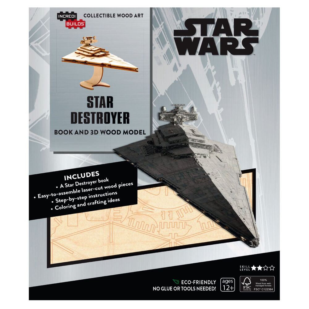 Star Wars Star Destroyer Libro Y Modelo Armable En Madera image number 0.0
