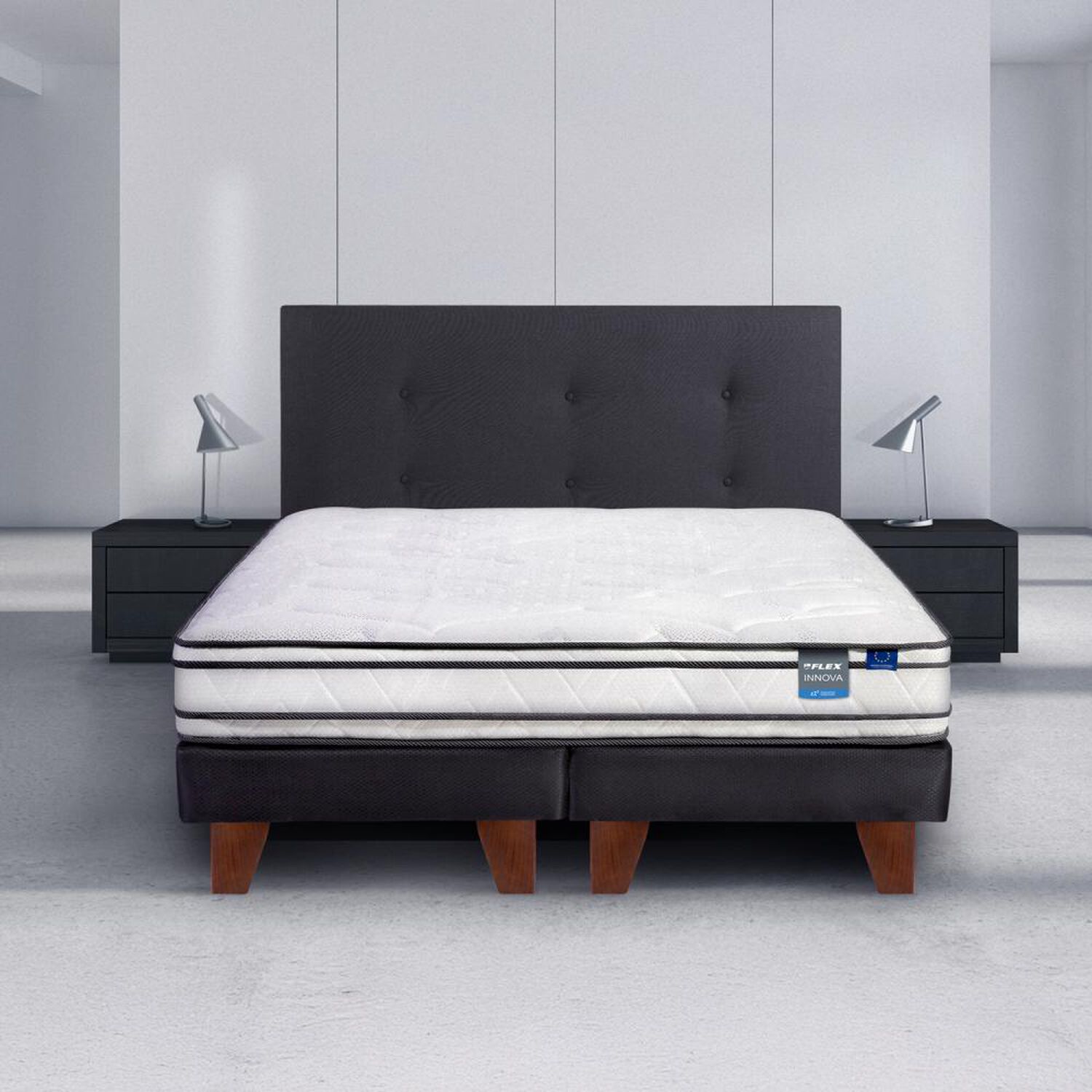Cama Europea Flex Innova / 2 Plazas / Base Dividida + Set De Maderas image number 4.0