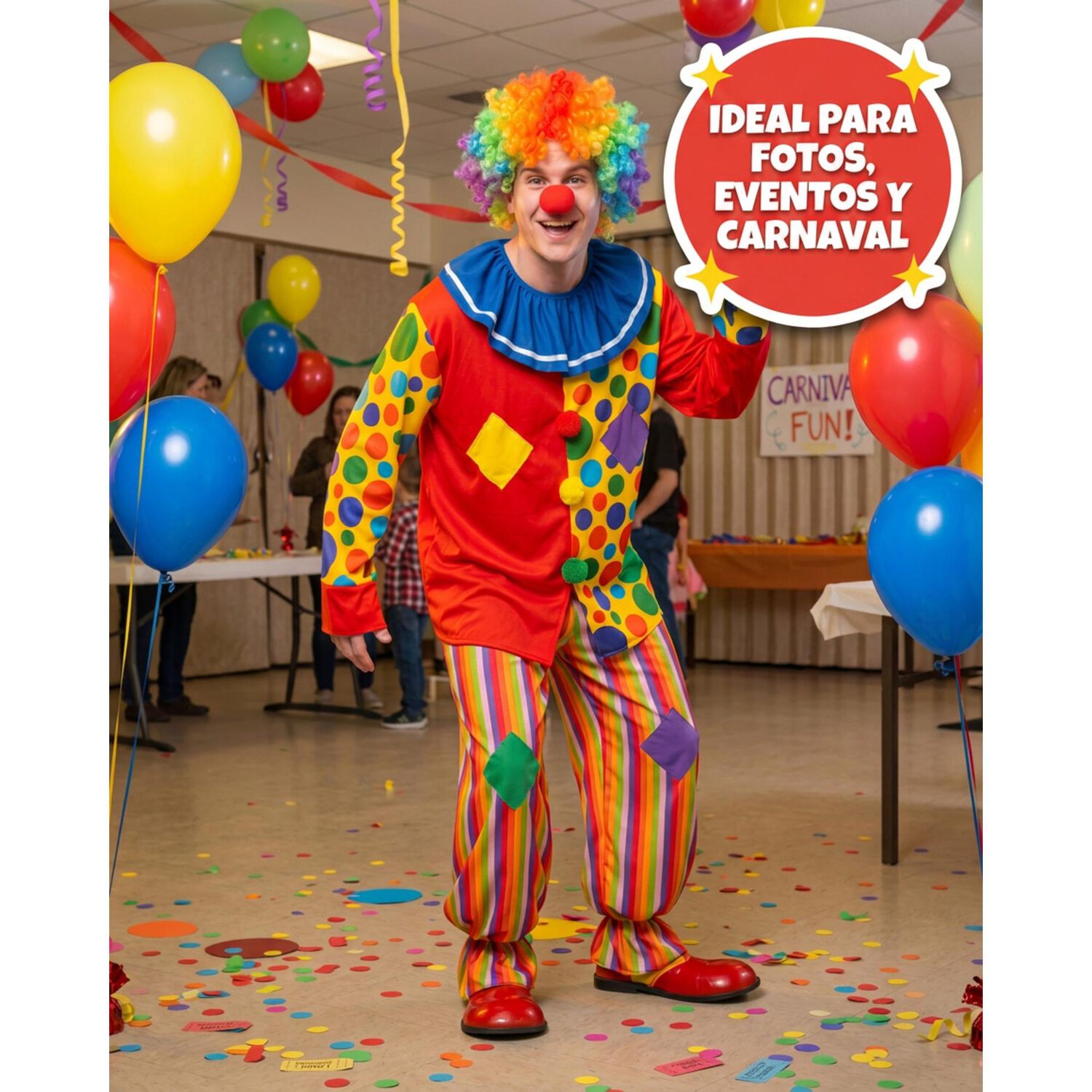 Disfraz Cosplay Payaso Bufon Adulto image number 13.0